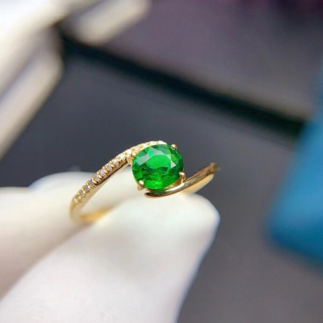 ⭐天然 ツァボライト  ダイヤ リング k18 0.7ct レディースのアクセサリー(リング(指輪))の商品写真