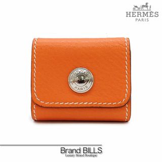 Hermes - 美品 エルメス 付箋ケース ポストイットケース メモ アラジフ オレンジ系 シルバー金具