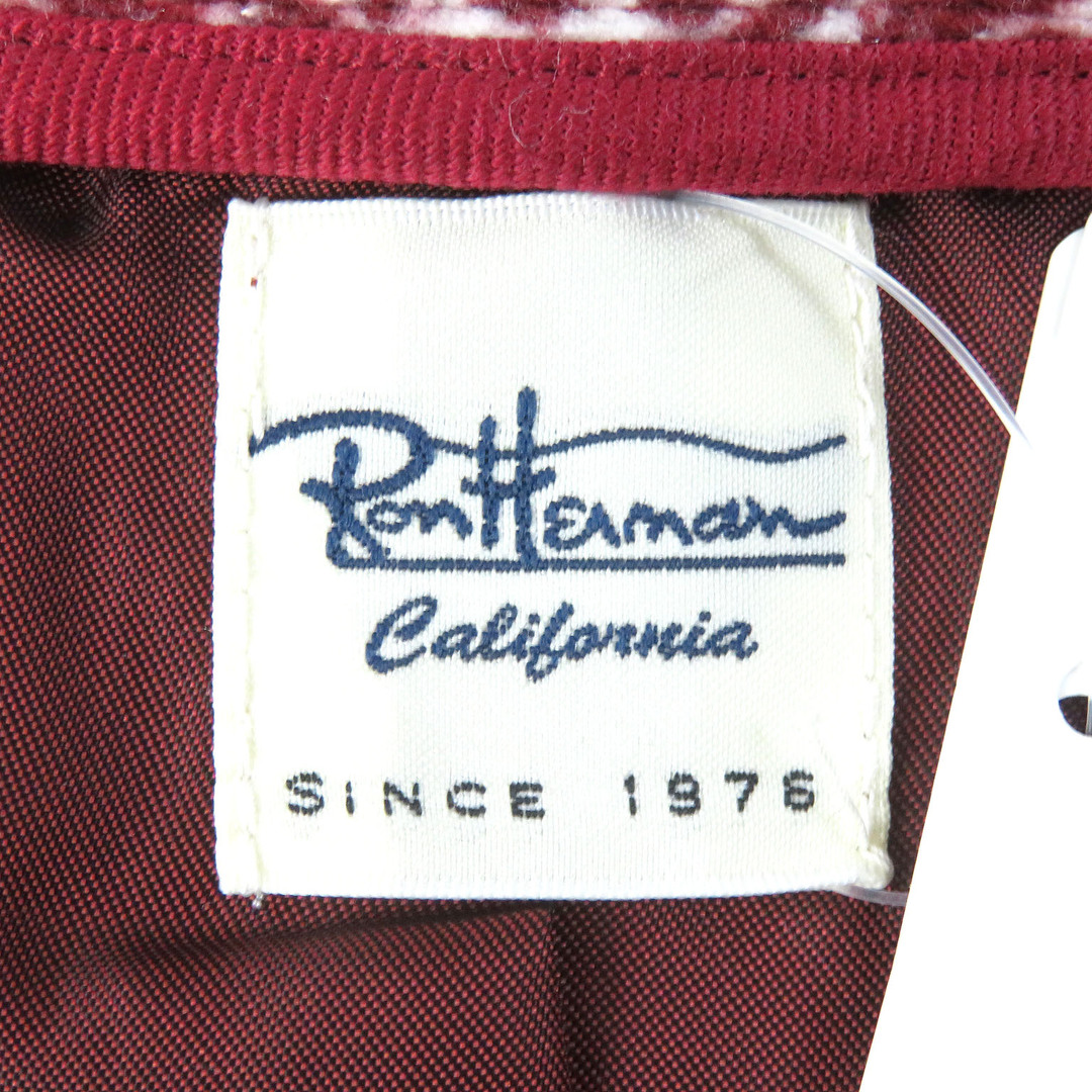 Ron Herman(ロンハーマン)の極美品 Ron Herman ロンハーマン シルク69% ベルテッドコート ノーカラー ロング コート レッド ホワイト S 日本製 正規品 レディース レディースのジャケット/アウター(その他)の商品写真