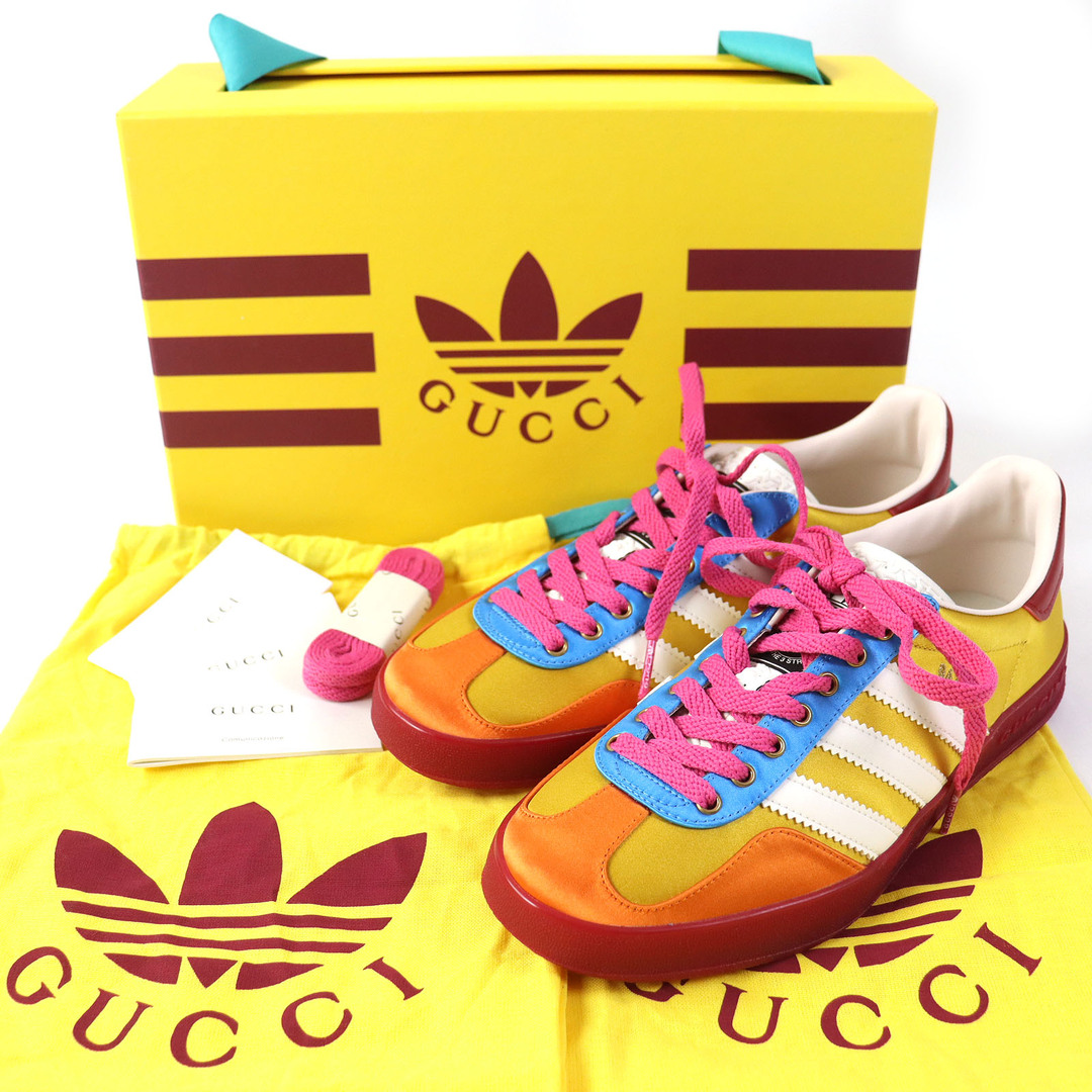 未使用品 GUCCI adidas グッチ アディダス 707867 Gazelle ガゼル ローカットスニーカー マルチカラー 23.5 箱・保存袋付き イタリア製 レディース メンズの靴/シューズ(スニーカー)の商品写真