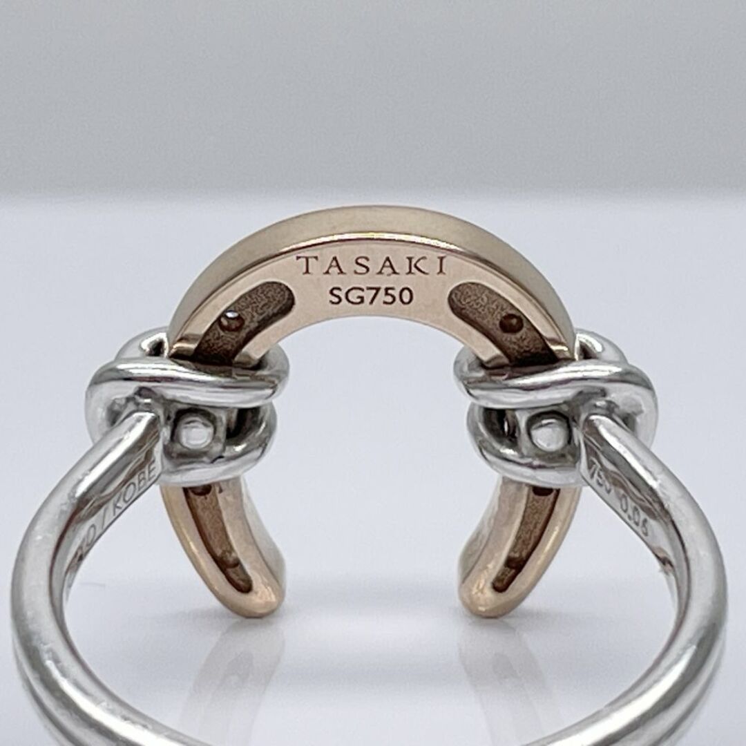 TASAKI(タサキ)のTASAKI リング・指輪 15号 バウンド 馬蹄 サクラゴールド DA 0.06 K18WG SG レディースのアクセサリー(リング(指輪))の商品写真