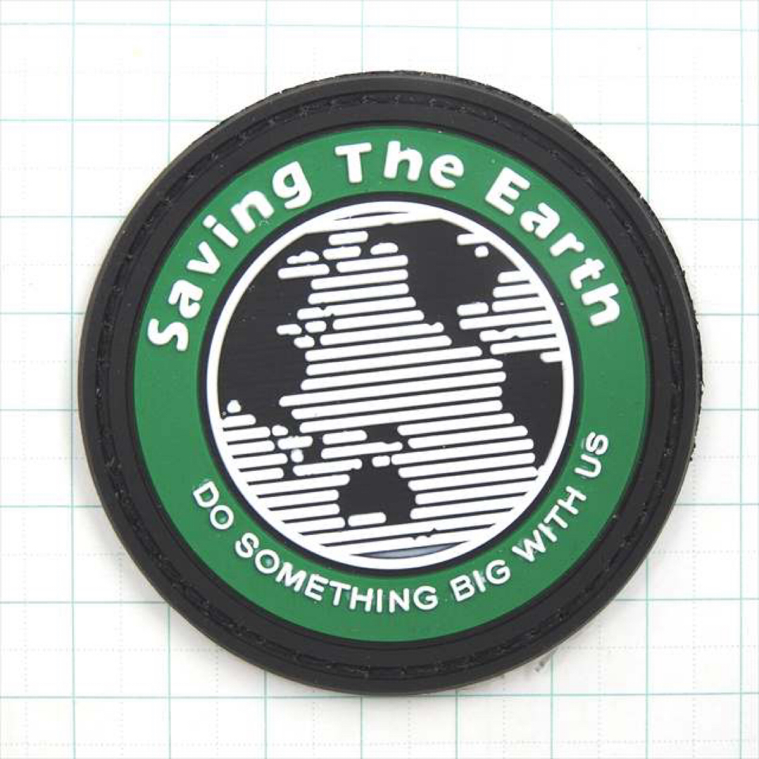 ワッペン ベルクロ Saving The Earth 緑 マジック ミリタリー エンタメ/ホビーのミリタリー(個人装備)の商品写真