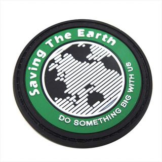 ワッペン ベルクロ Saving The Earth 緑 マジック ミリタリー