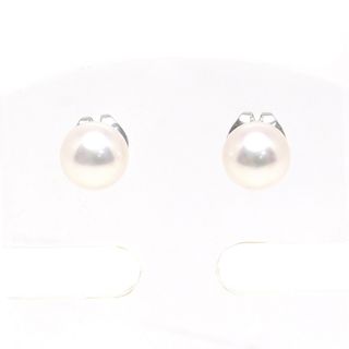 タサキ(TASAKI)のタサキ 1粒パールピアス 750WG・真珠径約7.3mm ホワイト系(ピアス)