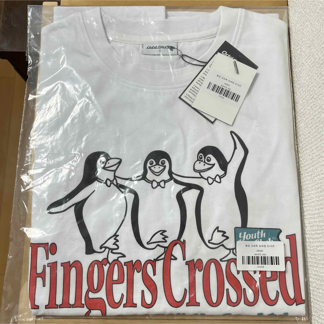 OddStudio ODSD ペンギン　グラフィック　Tシャツ　ホワイト　半袖 レディースのトップス(Tシャツ(半袖/袖なし))の商品写真