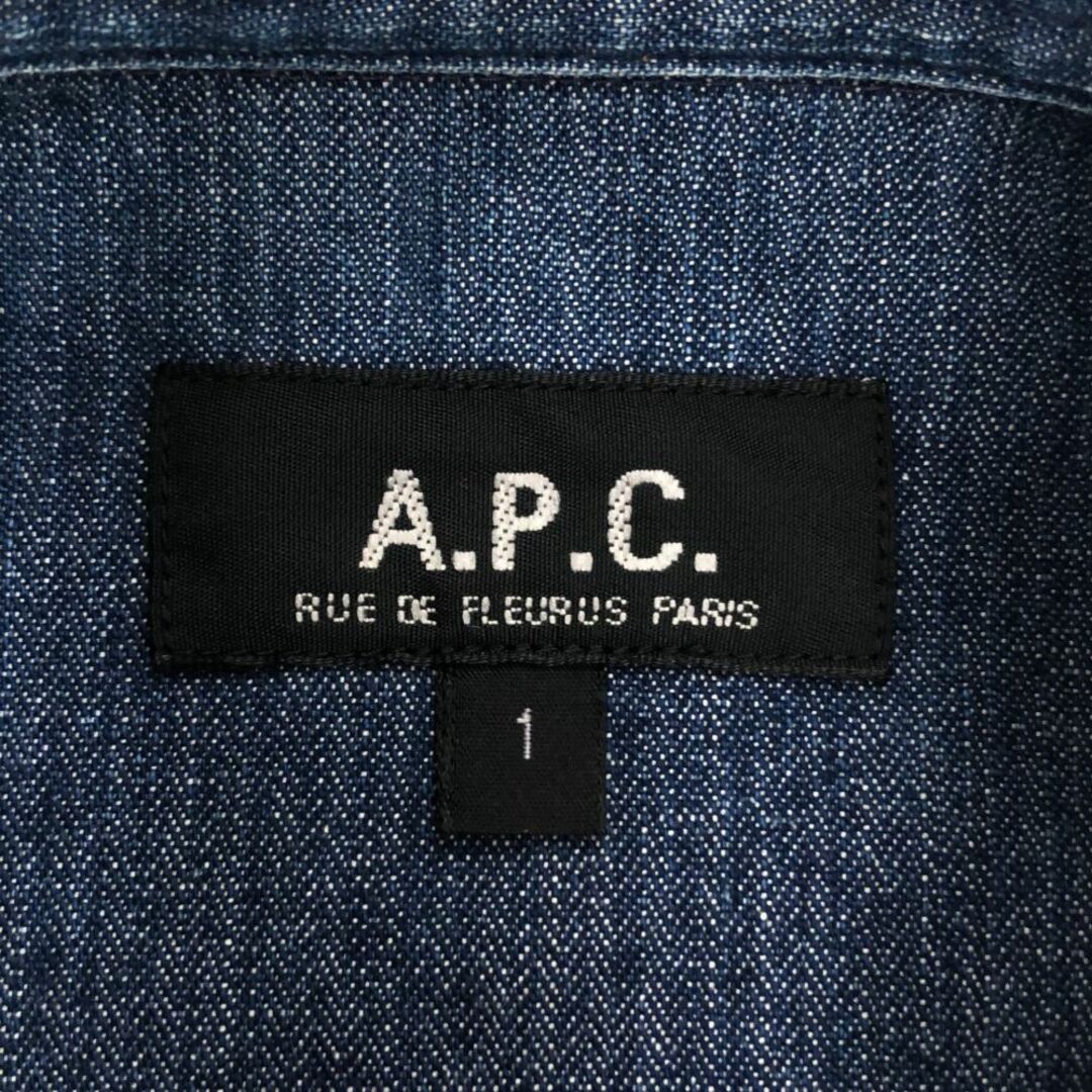 A.P.C(アーペーセー)のアーペーセー ヘリンボーン柄 長袖 シャツ 1 ブルー系 A.P.C. メンズ 古着 【240314】 メンズのトップス(シャツ)の商品写真