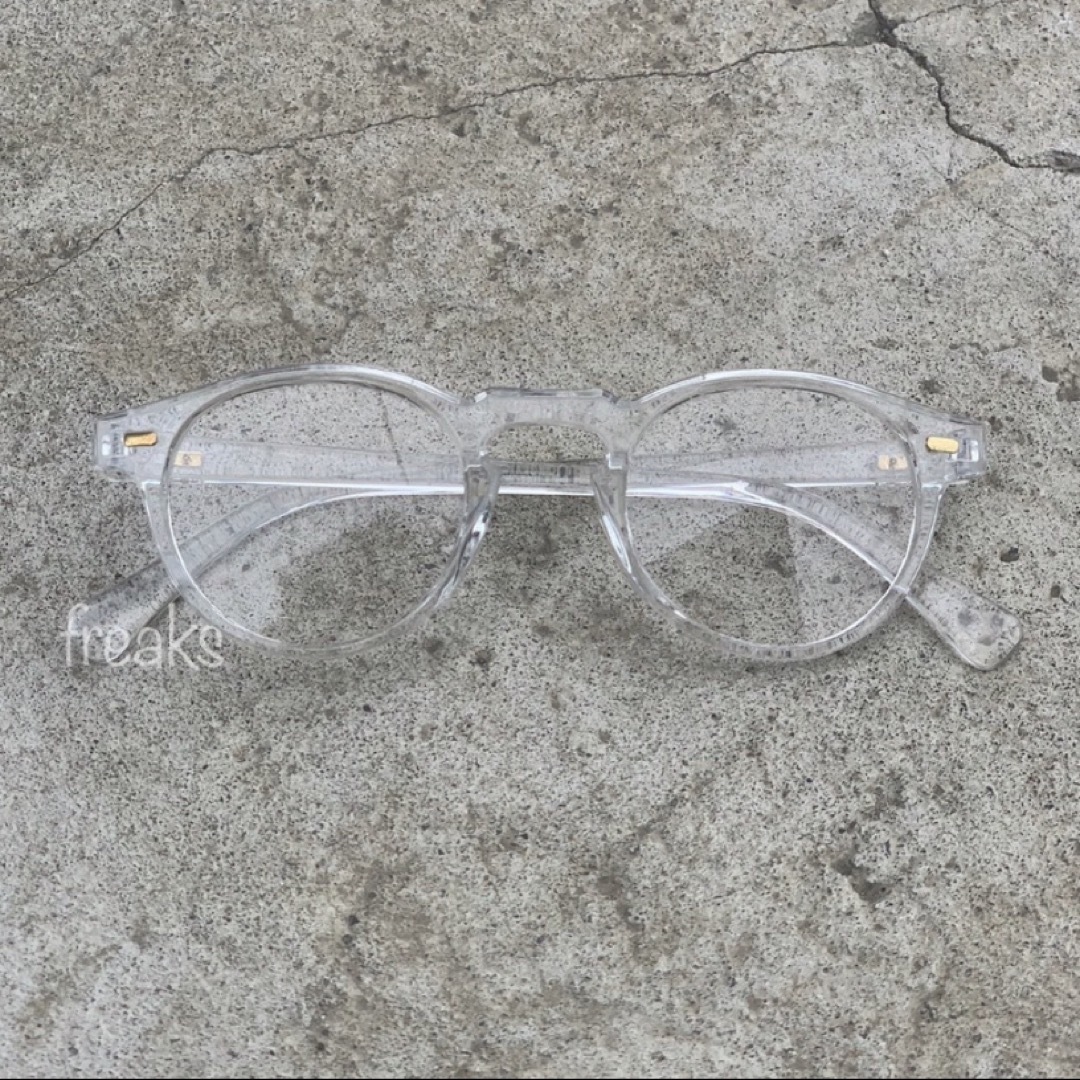 ボストン　伊達メガネ　クリア　フレーム メンズのファッション小物(サングラス/メガネ)の商品写真