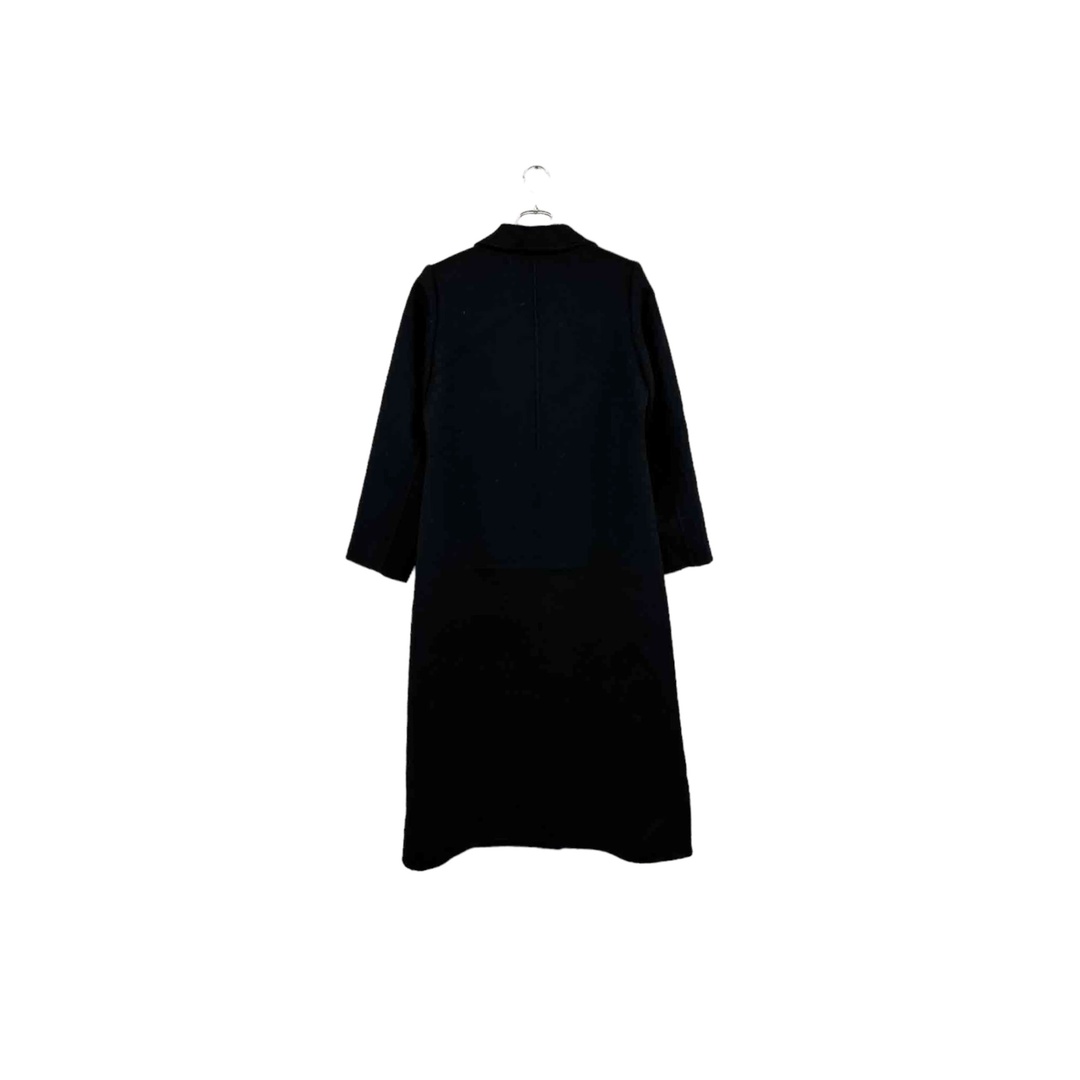 black cashmere coat カシミヤ100% チェスターコート ブラック サイズ9 アウター レディース ヴィンテージ 8 レディースのジャケット/アウター(チェスターコート)の商品写真