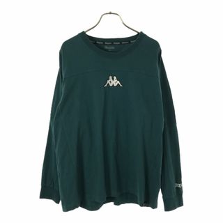 カッパ 長袖 Tシャツ M グリーン Kappa ロンT メンズ 古着 【240314】