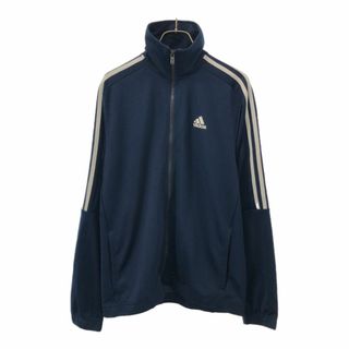 アディダス 長袖 トラックジャケット M ネイビー adidas メンズ 古着 【240314】