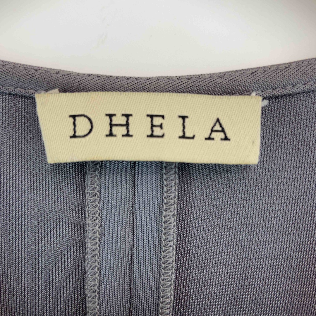 DHELA デラ レディース 半袖  ロングワンピース ギャザー パープル レディースのワンピース(ロングワンピース/マキシワンピース)の商品写真