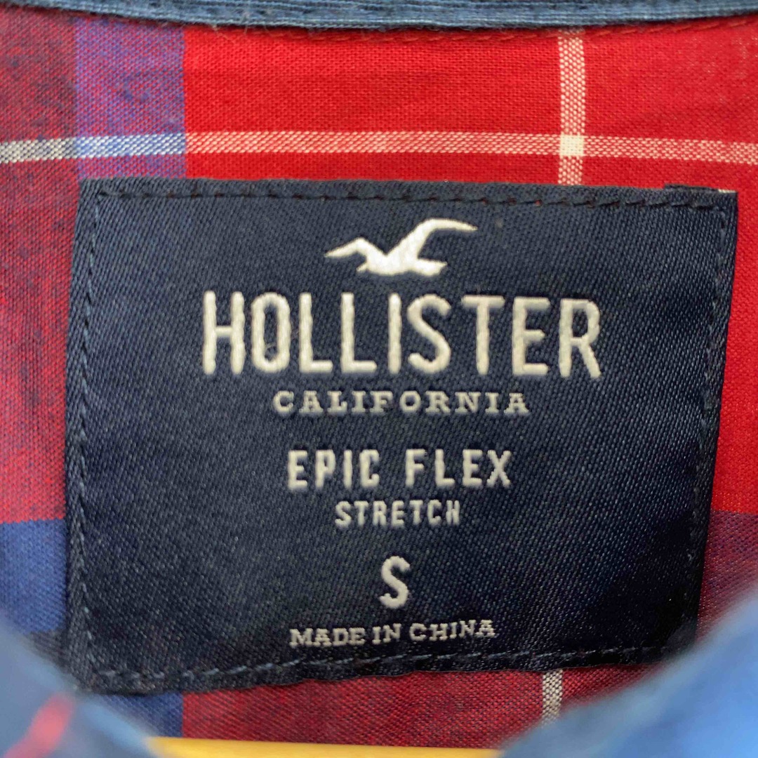 Hollister(ホリスター)のHOLLISTER ホリスター メンズ 長袖シャツ　チェック　ボタンダウン　赤　ロゴ刺繍 メンズのトップス(シャツ)の商品写真