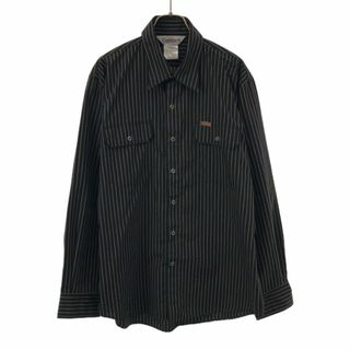 カーハート(carhartt)のカーハート ストライプ 長袖 シャツ L ブラック Carhartt メンズ 古着 【240314】(シャツ)