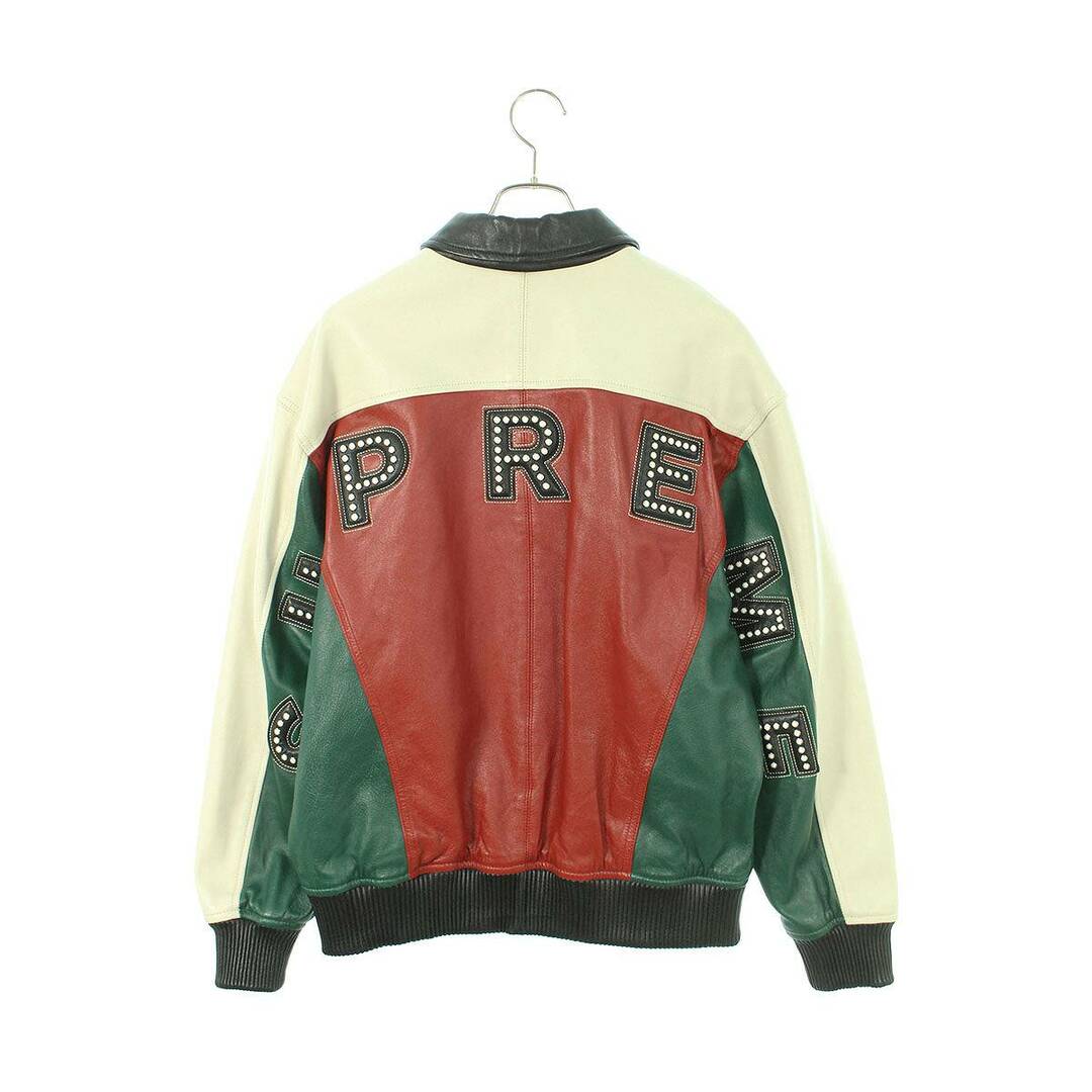 Supreme(シュプリーム)のシュプリーム  18SS  Studded Arc Logo Leather Jacket スタッズアーチロゴレザージャケット メンズ M メンズのジャケット/アウター(レザージャケット)の商品写真