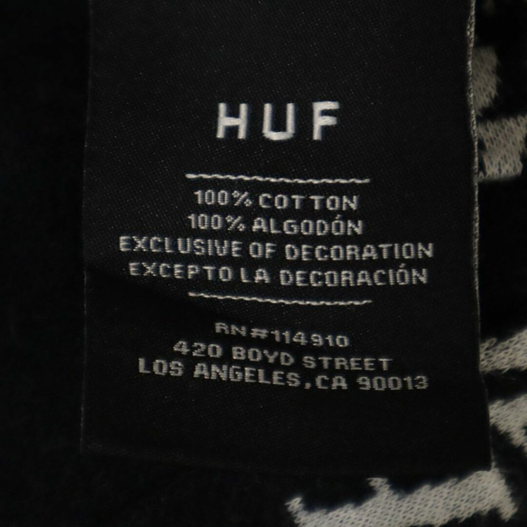 HUF(ハフ)のハフ 総柄 半袖 Tシャツ M ブラック HUF メンズ 古着 【240314】 メール便可 メンズのトップス(Tシャツ/カットソー(半袖/袖なし))の商品写真