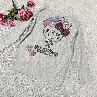 メゾピアノ(mezzo piano)のメゾピアノ　定価8715円　トップス　140cm S くま　スパンコール　ロンT(Tシャツ/カットソー)