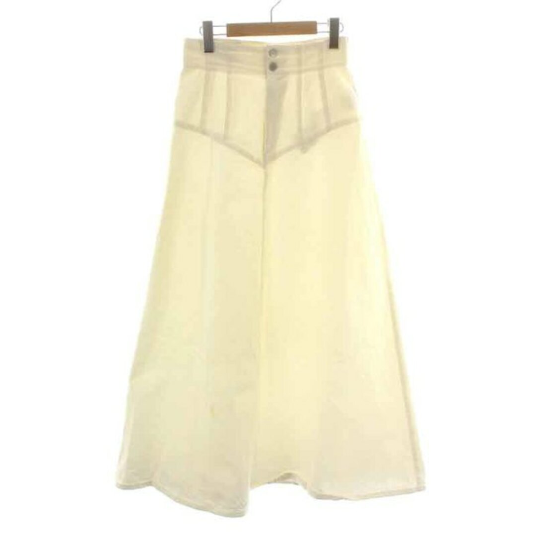 other(アザー)のルフィル デニムスカート フレア ロング マキシ ジップフライ 0 XS 白 レディースのスカート(ロングスカート)の商品写真