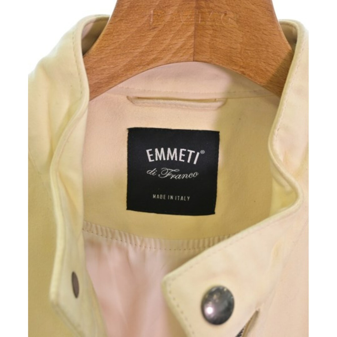 EMMETI(エンメティ)のEMMETI エンメティ ライダース 44(S位) アイボリー 【古着】【中古】 メンズのジャケット/アウター(ライダースジャケット)の商品写真