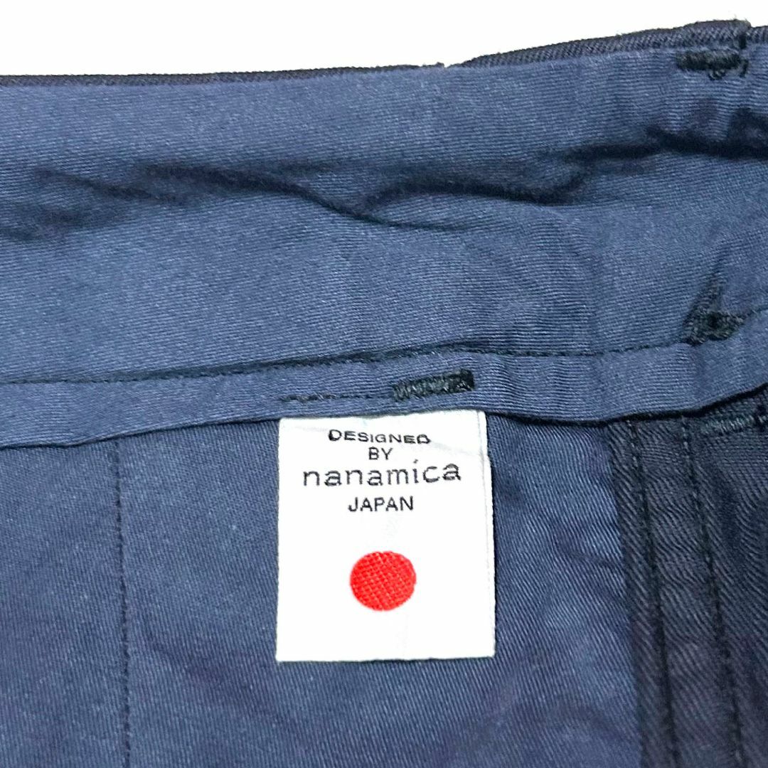 nanamica(ナナミカ)の新品　Sサイズ　ナナミカ　レディース　ワイドチノパンツ　ネイビー　日本製 レディースのパンツ(チノパン)の商品写真
