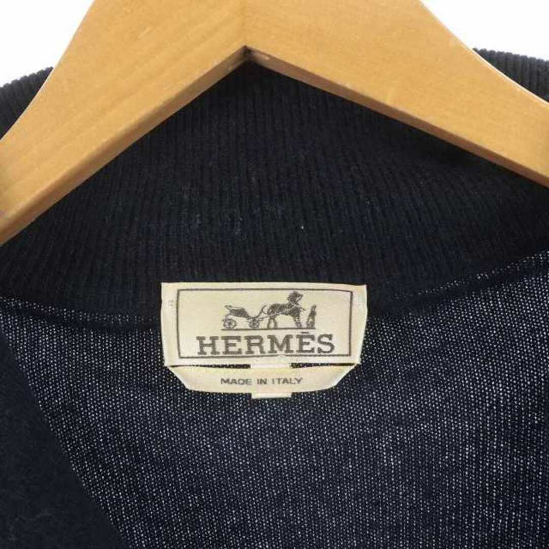 Hermes(エルメス)のHERMES ニット セーター ハイネック 長袖 ハーフジップ カシミヤ M 紺 メンズのトップス(ニット/セーター)の商品写真