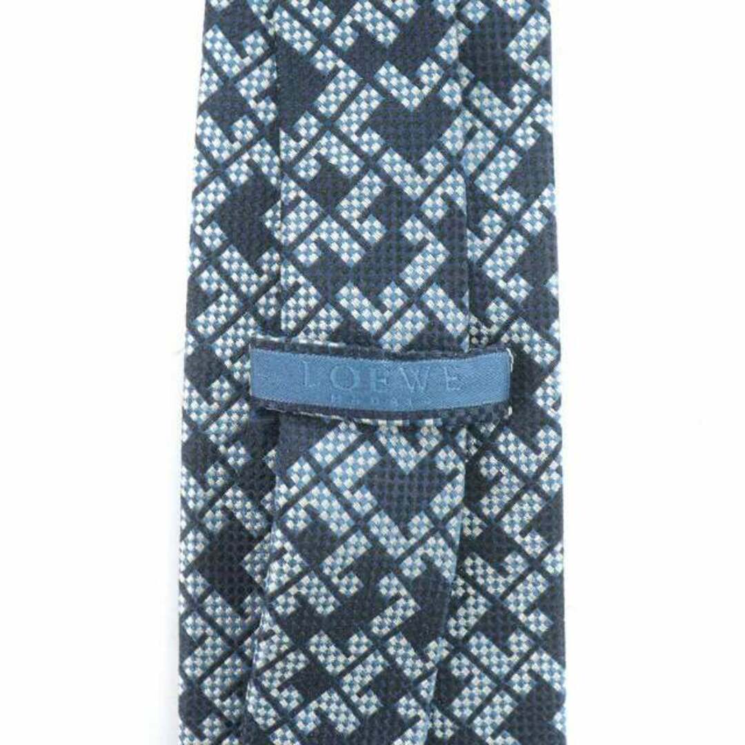 LOEWE(ロエベ)のロエベ LOEWE ネクタイ レギュラータイ 総柄 絹 シルク 紺 水色 メンズのファッション小物(ネクタイ)の商品写真