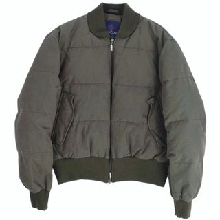 モンクレール(MONCLER)の美品 モンクレール MONCLER 青タグ ジャケット ブルゾン ダウンジャケット ジップアップ アウター コットン メンズ 3 (L相当) カーキ(ダウンジャケット)