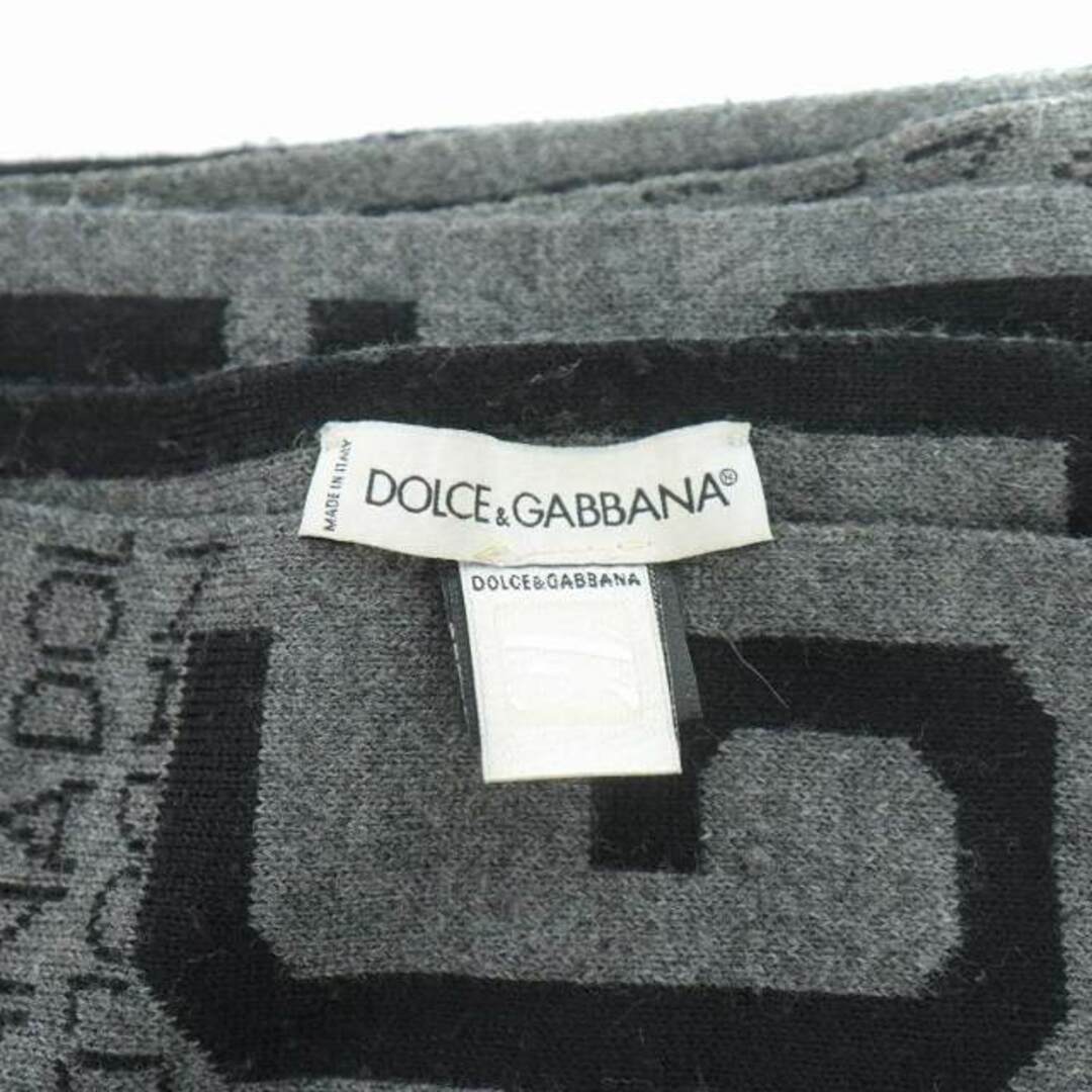 DOLCE&GABBANA(ドルチェアンドガッバーナ)のドルガバ DOLCE&GABBANA マフラー ロゴ ウール グレー 黒 メンズのファッション小物(マフラー)の商品写真