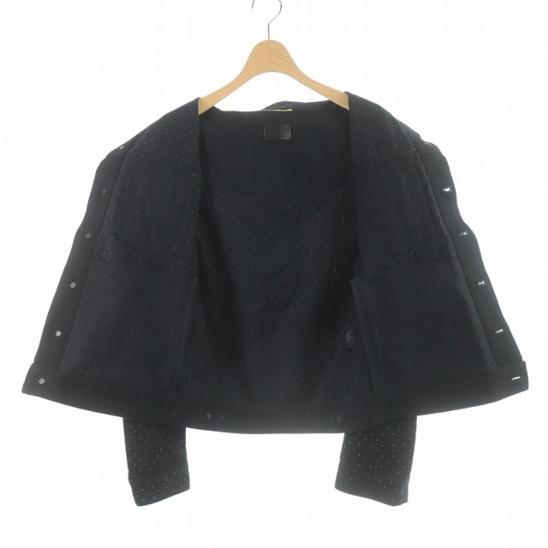 サンローラン パリ デニムジャケット スタッズ 黒 537767 YF805 レディースのジャケット/アウター(Gジャン/デニムジャケット)の商品写真
