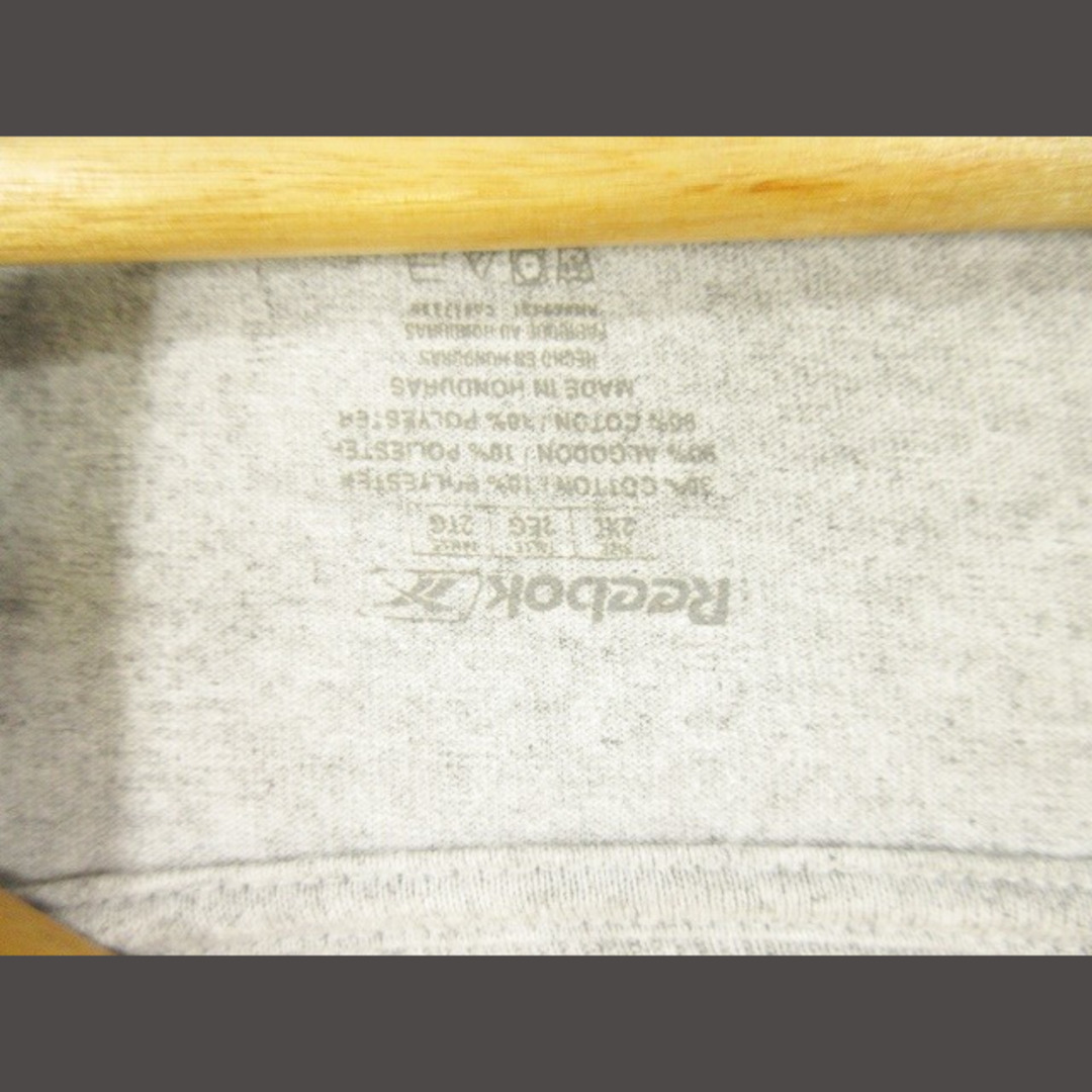 Reebok(リーボック)のReebok Tシャツ ロンT 丸首 長袖 プリント ロゴ グレー 2XL メンズのトップス(Tシャツ/カットソー(七分/長袖))の商品写真
