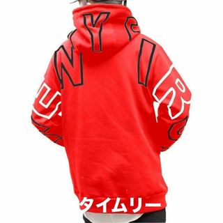 パーカー デカロゴ 柄 バックプリント オーバーサイズ【RED×BLK×WHT】(パーカー)