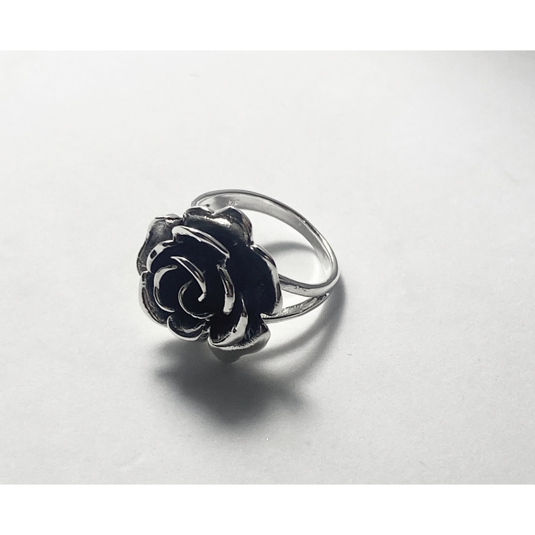 SILVER 花　シルバーフラワーリング スターリングシンプル11号銀指輪さF1 メンズのアクセサリー(リング(指輪))の商品写真