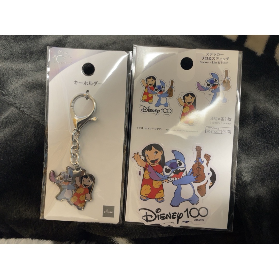 Disney100　スティッチ　キーホルダー&ステッカー エンタメ/ホビーのおもちゃ/ぬいぐるみ(キャラクターグッズ)の商品写真