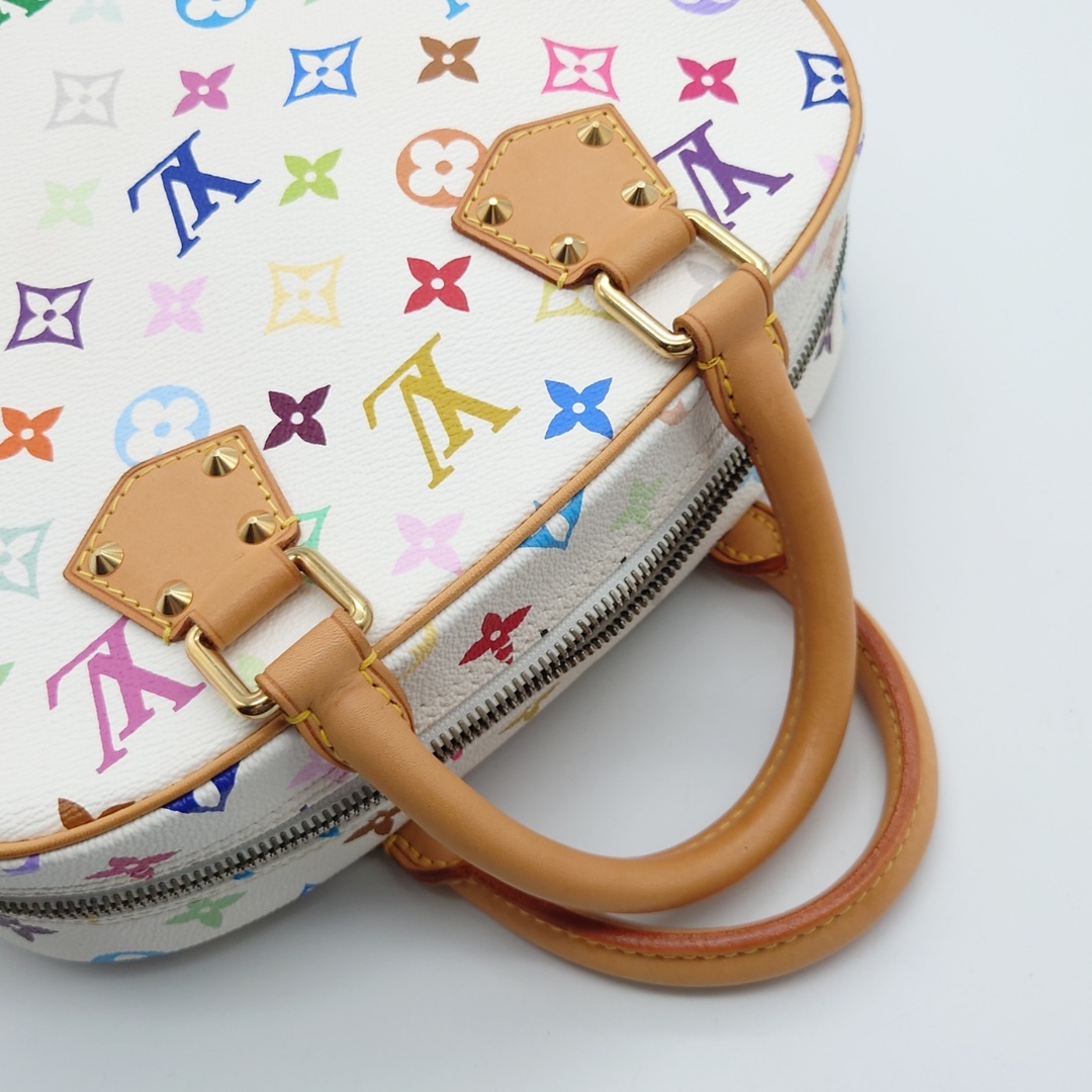 LOUIS VUITTON(ルイヴィトン)のルイヴィトン LV Louis Vuitton トゥルーヴィル ハンドバッグ バッグ 定番 自立 華やか 人気 ロゴデザイン モノグラム マルチカラー ホワイト系 ゴールドカラー金具 レザー M92663 レディース 【中古 ABランク】☆送料無料☆ 当店通常価格169800円 レディースのバッグ(ハンドバッグ)の商品写真