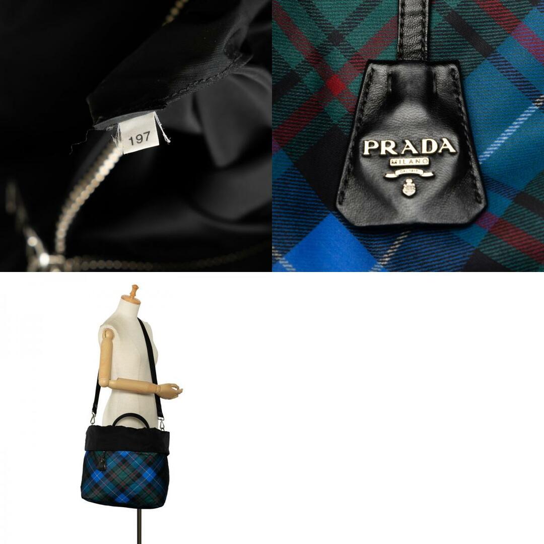 PRADA(プラダ)のプラダ 三角ロゴプレート タータンチェック リバーシブル ハンドバッグ ショルダーバッグ 2WAY ナイロン レディース PRADA 【1-0139006】 レディースのバッグ(ハンドバッグ)の商品写真