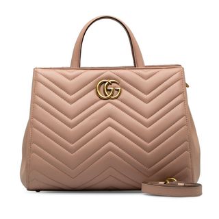 グッチ(Gucci)のグッチ GGマーモント ダブルG ハンドバッグ ショルダーバッグ2WAY 448054 レザー レディース GUCCI 【230-41210】(ショルダーバッグ)