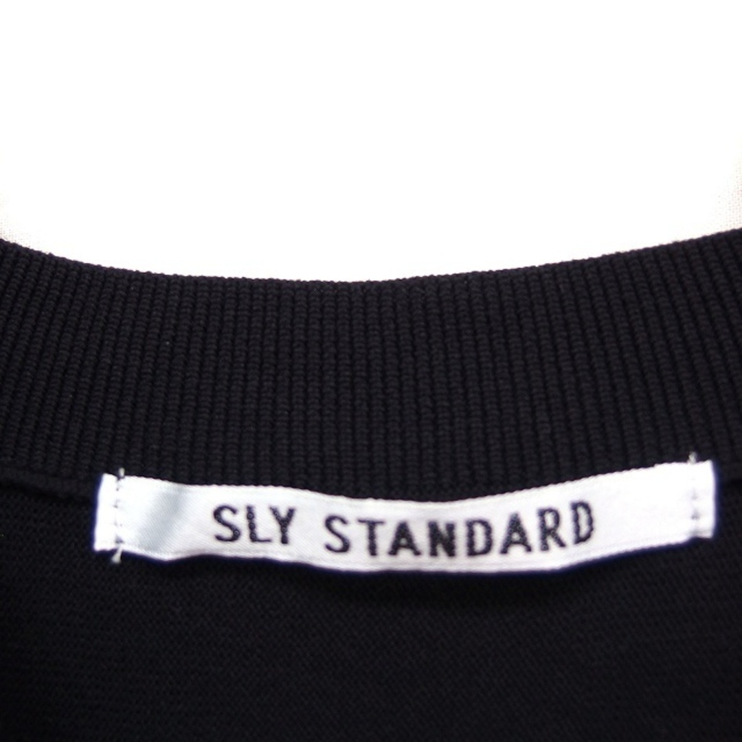 SLY - スライ SLY STANDARD 半袖 ニット セーター 丸首 無地 1 黒の