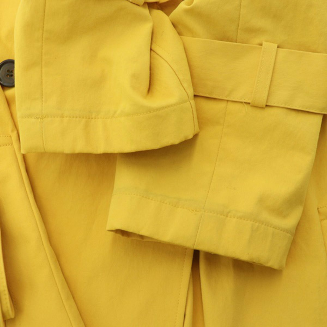 PLST(プラステ)のプラステ 光沢ツイルトレンチコート ロング ストレッチ ベルト付 S 黄 レディースのジャケット/アウター(トレンチコート)の商品写真