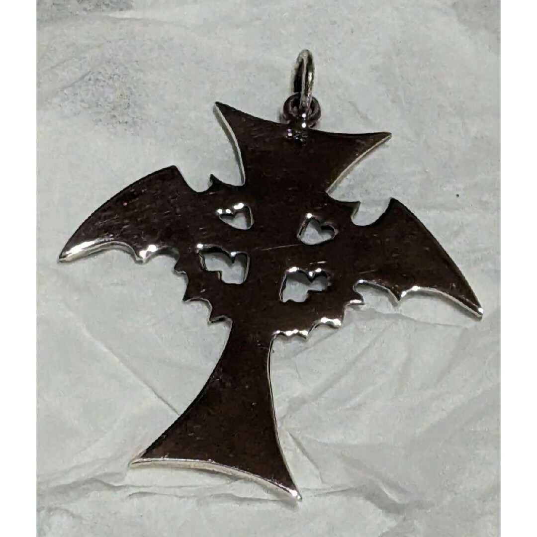 ゴシック系クロス　SILVER925　スカル　蝙蝠 レディースのアクセサリー(ネックレス)の商品写真