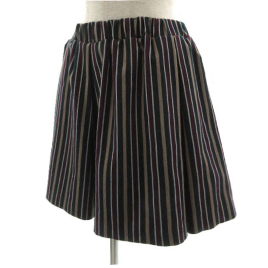 TODAYFUL(トゥデイフル)のトゥデイフル スカート 11320801 ストライプ 紺 エンジ 白 茶 F レディースのスカート(ひざ丈スカート)の商品写真
