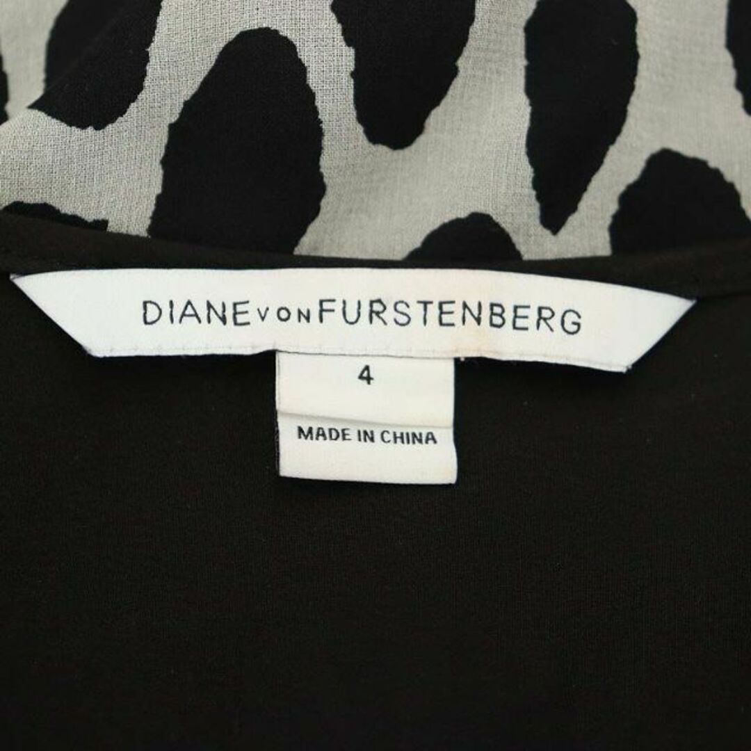 DIANE von FURSTENBERG(ダイアンフォンファステンバーグ)のダイアンフォンファステンバーグ チュニック ワンピース 4 S 黒 白 レディースのワンピース(ひざ丈ワンピース)の商品写真