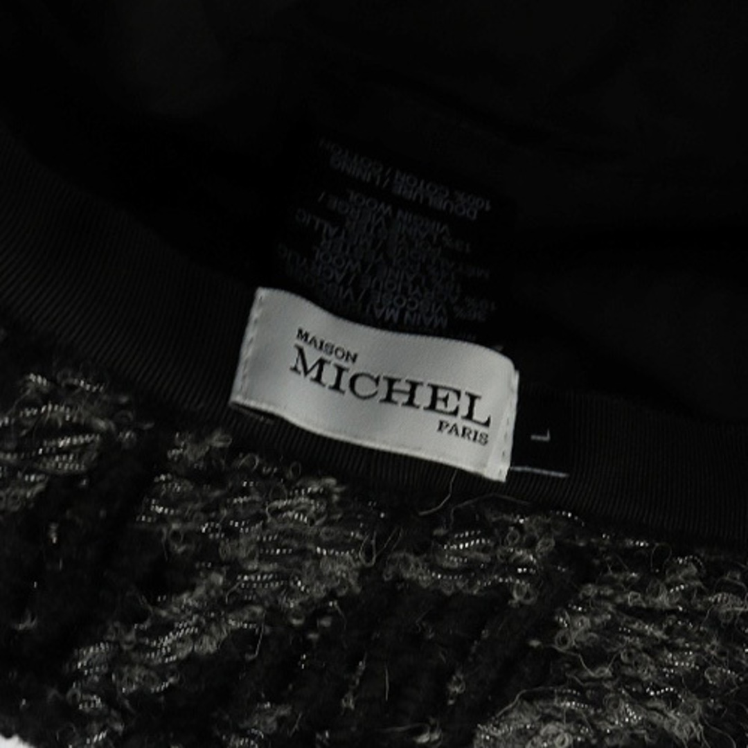 Maison Michel(メゾンミッシェル)のメゾンミッシェル 帽子 ツイード バケットハット L 黒 グレー レディースのレディース その他(その他)の商品写真