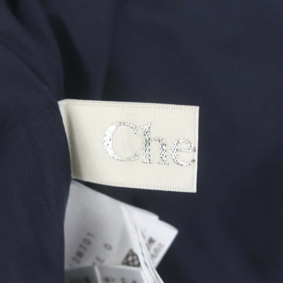 Chesty(チェスティ)のチェスティ ニット フリンジ パール スカート フレア ひざ丈 0 紺 レディースのスカート(ひざ丈スカート)の商品写真