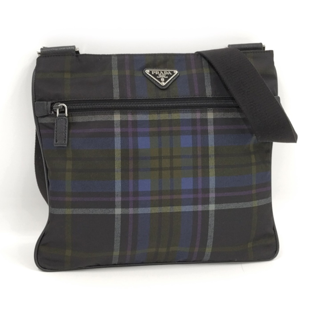 PRADA - PRADA チェック柄 ショートショルダーバッグ ナイロンの PRADA - PRADA チェック柄 ショートショルダーバッグ ナイロンの