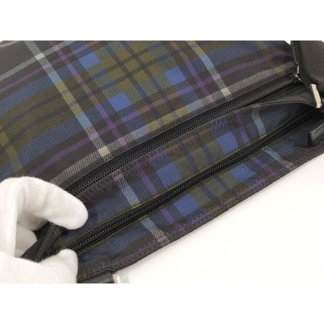 PRADA - PRADA チェック柄 ショートショルダーバッグ ナイロンの PRADA - PRADA チェック柄 ショートショルダーバッグ ナイロンの