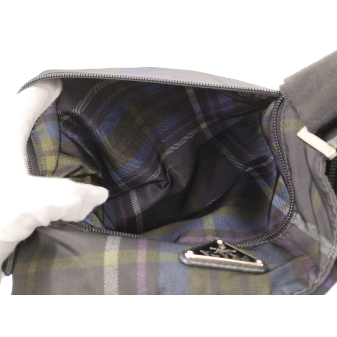 PRADA - PRADA チェック柄 ショートショルダーバッグ ナイロンの PRADA - PRADA チェック柄 ショートショルダーバッグ ナイロンの