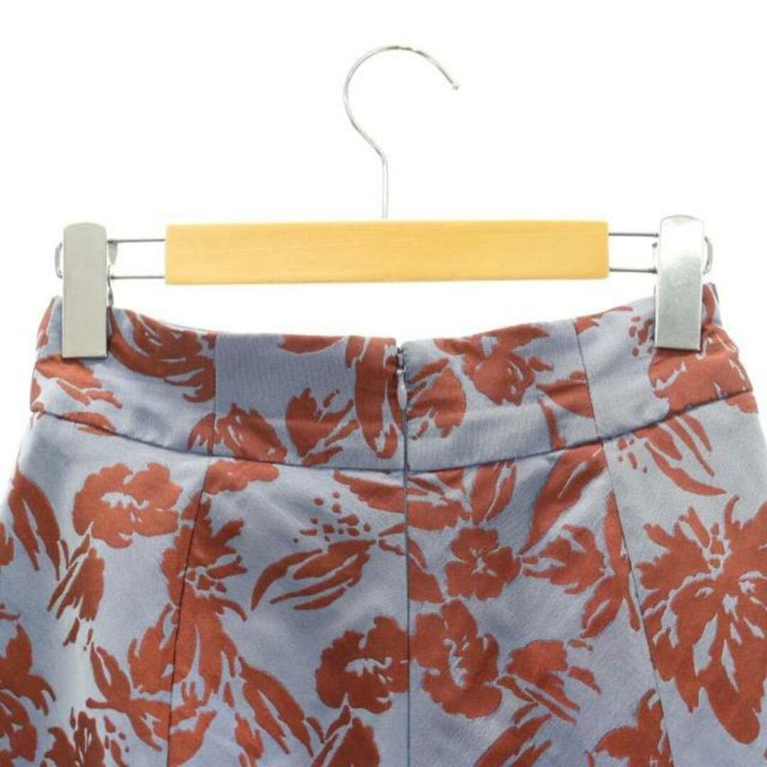 JUSGLITTY(ジャスグリッティー)のジャスグリッティー フラワージャガードスカート フレア ミモレ 0 XS 青 レディースのスカート(ロングスカート)の商品写真