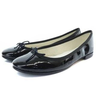 レペット(repetto)のレペット バレエシューズ エナメル リボン 38 24cm 黒(バレエシューズ)