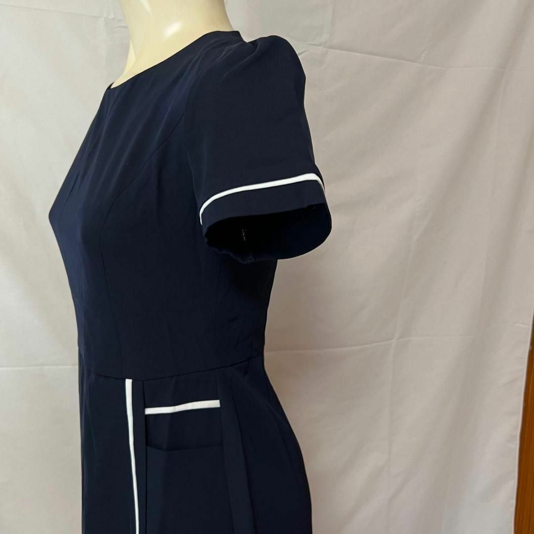 XXL  新品 ネイビー  サロン  美容 医療系 制服  ワンピース 半袖 レディースのワンピース(ひざ丈ワンピース)の商品写真