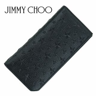 ジミーチュウ(JIMMY CHOO)のジミーチュウ 長財布 二つ折り ブラック スター 本革 クーパー エンボスレザー(財布)