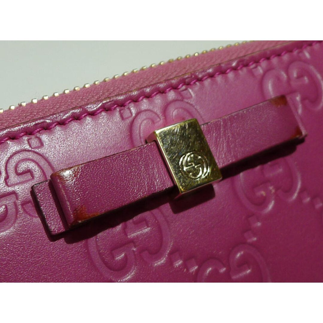 GUCCI - GUCCI グッチシマ ラウンドファスナー 長財布 GGリボン GUCCI - GUCCI グッチシマ ラウンドファスナー 長財布 GGリボン